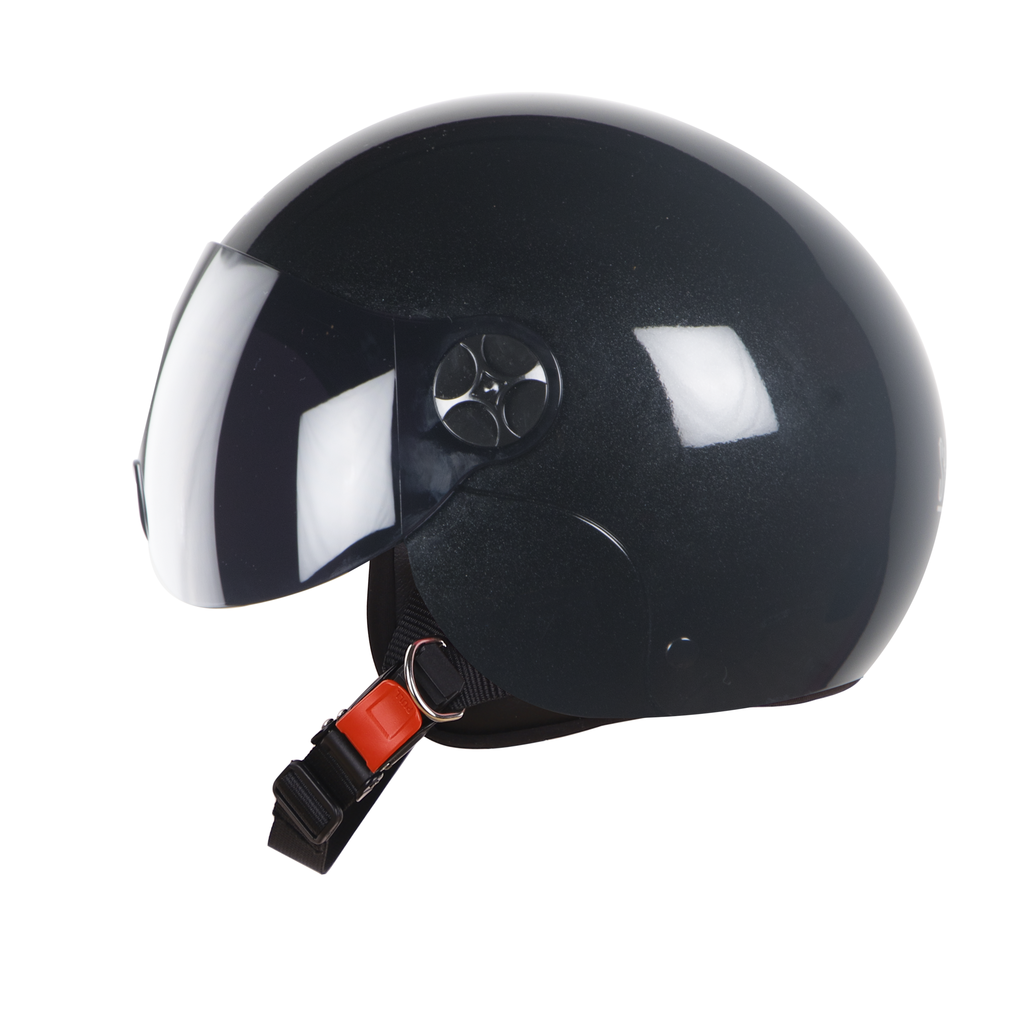 SBH-16 REX GLOSSY BLACK (FITTED WITH CLEAR VISOR AND SMOKE VISOR ONLY FOR ILLUSTRATION PURPOSE)